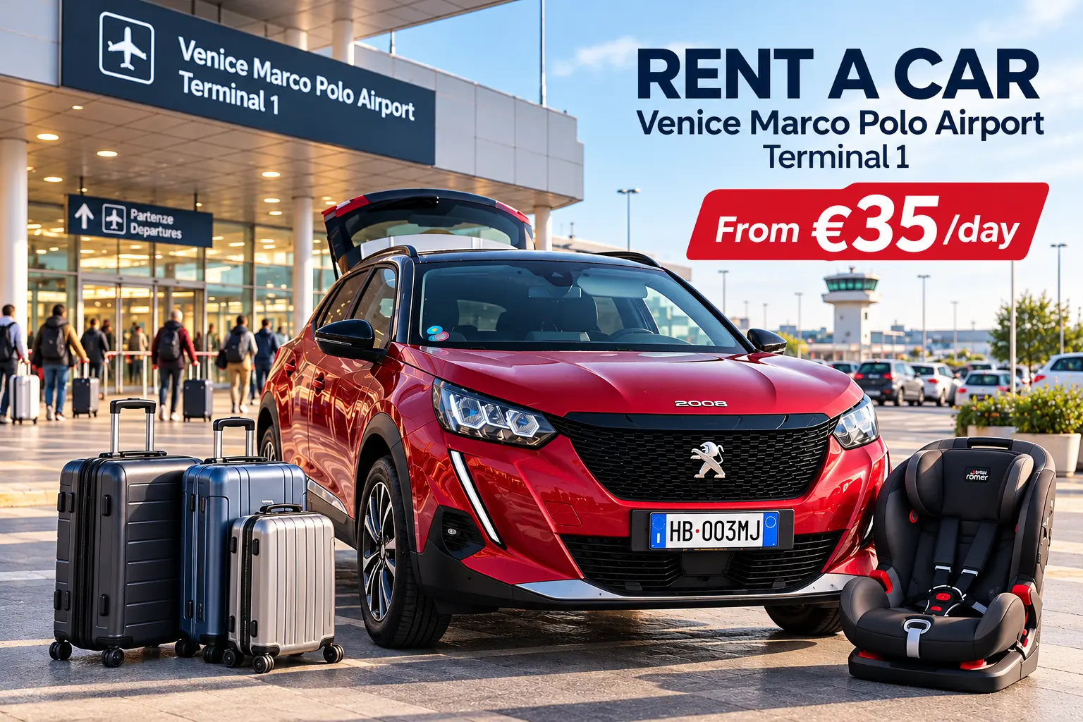 Location de voiture à l’aéroport Marco Polo de Venise